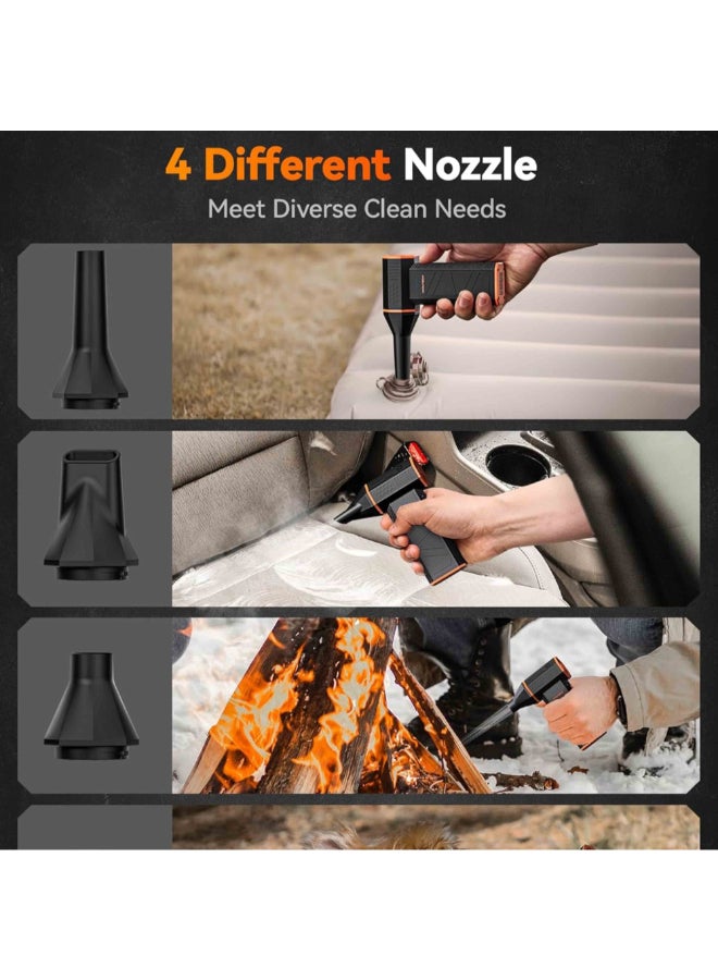 WOLFBOX 110K RPM 5000mAh 3-Gear Turbofan Rechargeable Cordless Electric Air Duster Black and Orange 4.5 x 17.5 x 15 cm MEGAFLOW 50 - Image 5